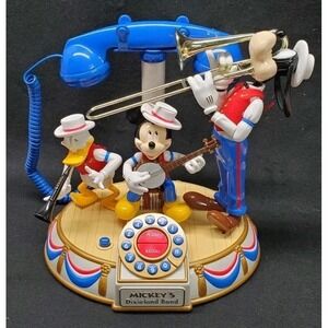 Vintage Disney Dixieland Band Telephone Mickey Donald Goofy Tested working